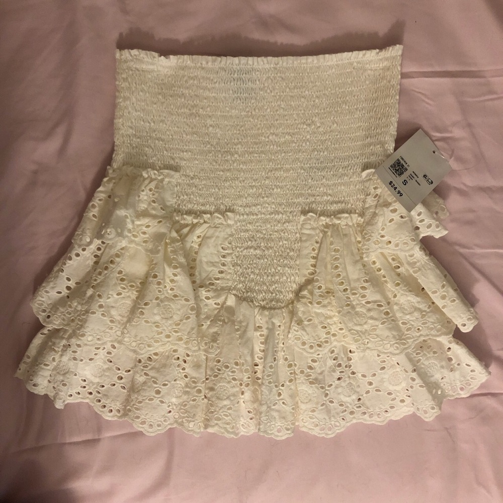 white ruffle skirt